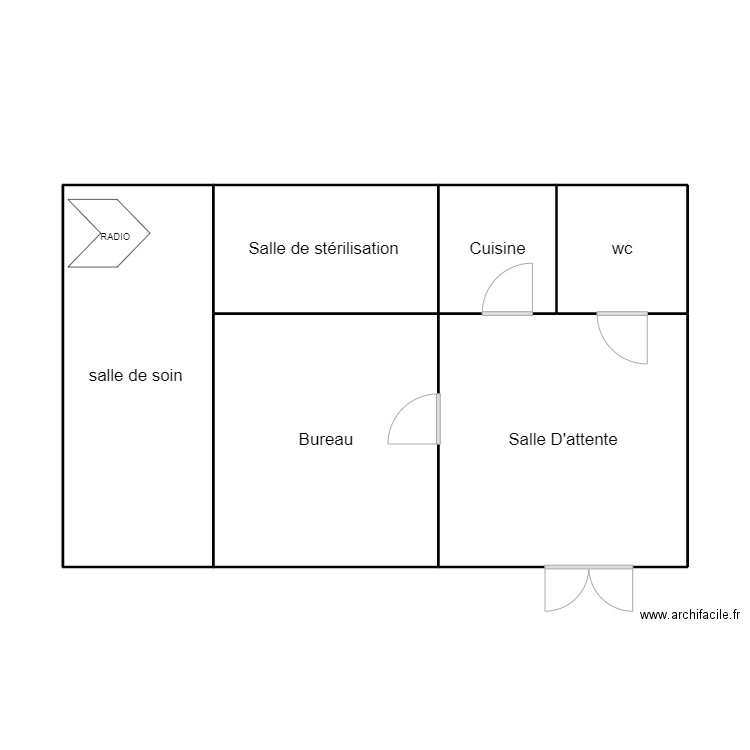 plan3. Plan de 6 pièces et 60 m2