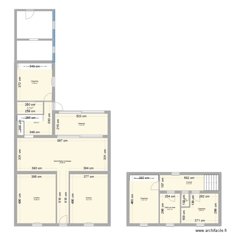 ROCHE. Plan de 12 pièces et 149 m2