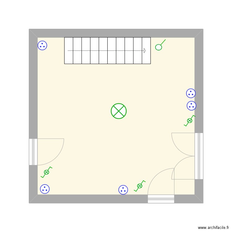 Grange. Plan de 1 pièce et 23 m2