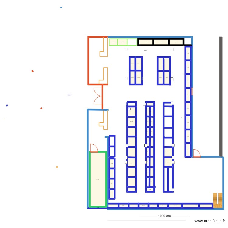 bandrele. Plan de 48 pièces et 176 m2