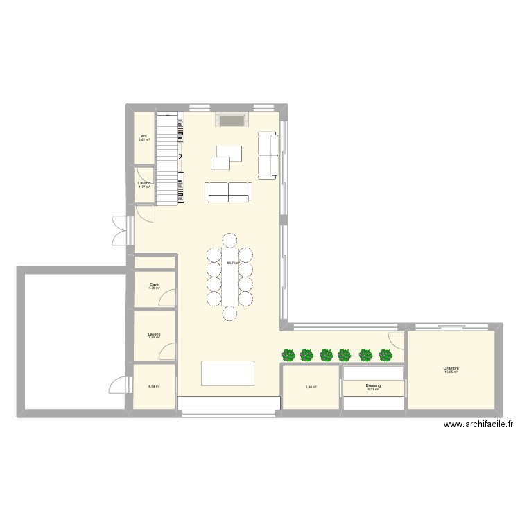 Montpel v5. Plan de 9 pièces et 136 m2