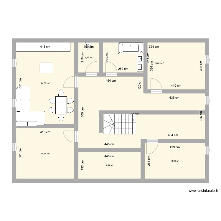 tournis perso. Plan de 7 pièces et 119 m2