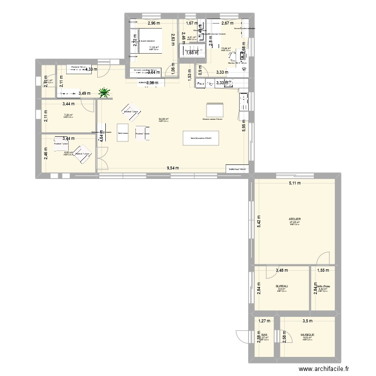 Charline. Plan de 12 pièces et 162 m2