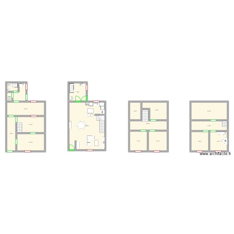 plan maison . Plan de 17 pièces et 187 m2