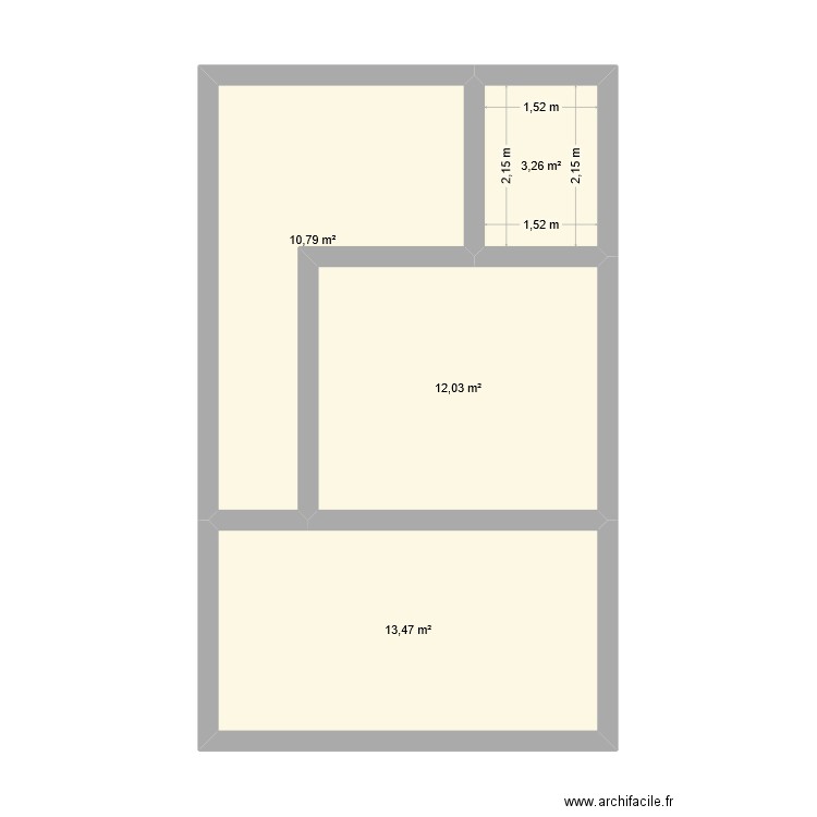 plan cabinet 2. Plan de 4 pièces et 40 m2