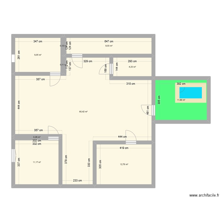 projet pro. Plan de 10 pièces et 118 m2