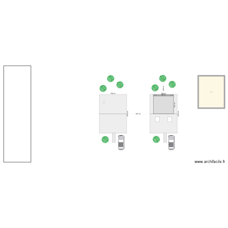 plan de masse après. Plan de 1 pièce et 62 m2