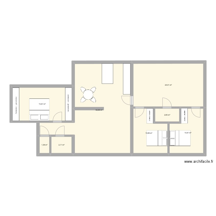 Le Pignet. Plan de 8 pièces et 112 m2