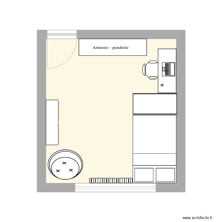 essaie chambre futur. Plan de 1 pièce et 16 m2