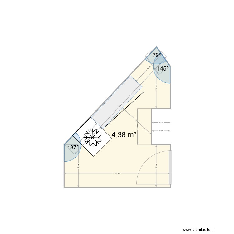 cellier. Plan de 1 pièce et 4 m2