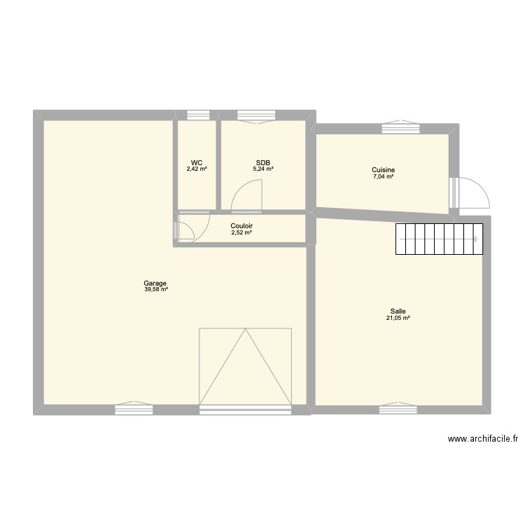 Maison . Plan de 6 pièces et 78 m2