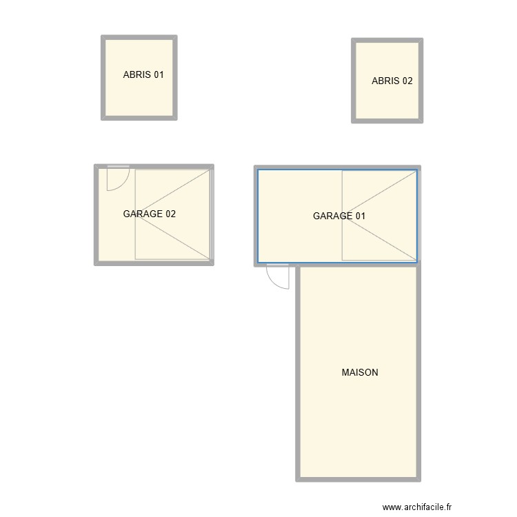 EXTERIEUR CAVEIRAC. Plan de 5 pièces et 43 m2