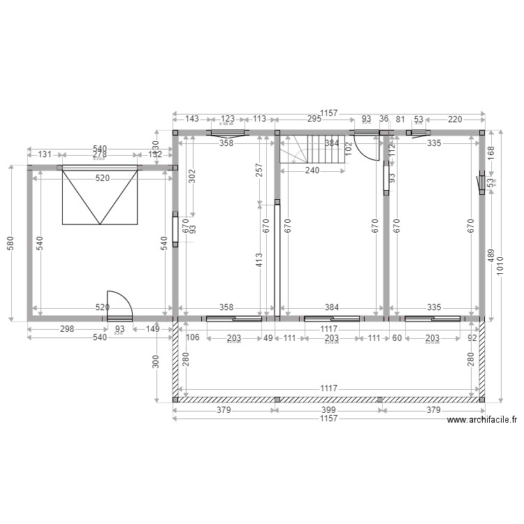 MANIEZ / HIELSCHER ELEVATION RDC. Plan de 5 pièces et 132 m2