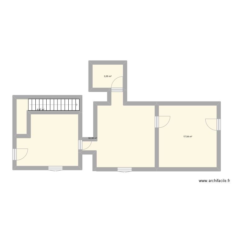 La roche. Plan de 4 pièces et 59 m2