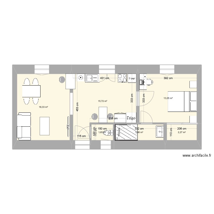 2TNE AHMAT OUSMAN. Plan de 6 pièces et 53 m2