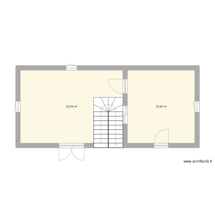 Appartement (essai2). Plan de 2 pièces et 39 m2