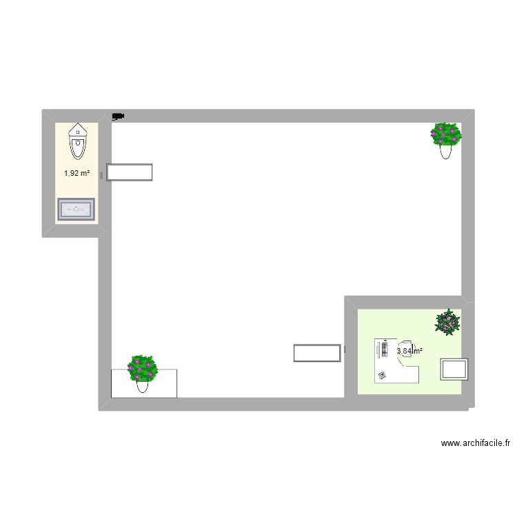 magasin lola. Plan de 2 pièces et 6 m2