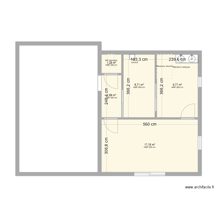 Plan de masse . Plan de 6 pièces et 75 m2