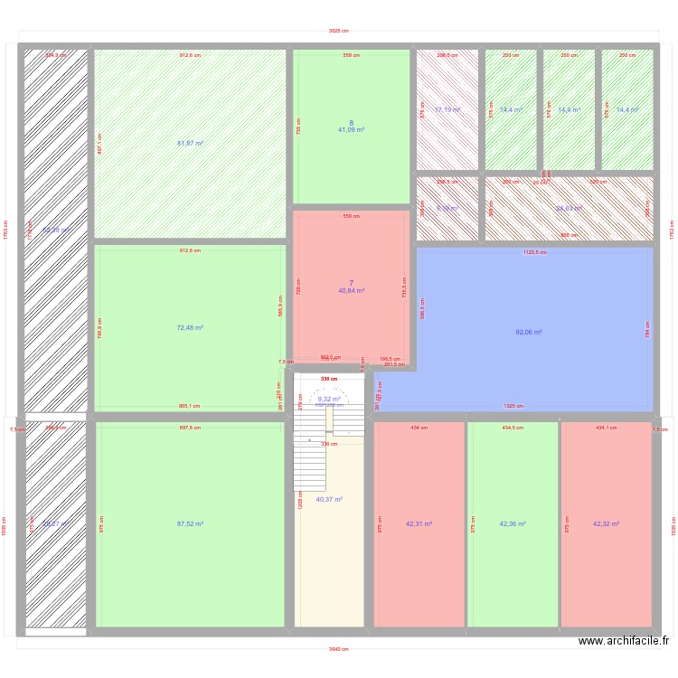 Wimereux - Continental - Bâtiment. Plan de 97 pièces et 1606 m2