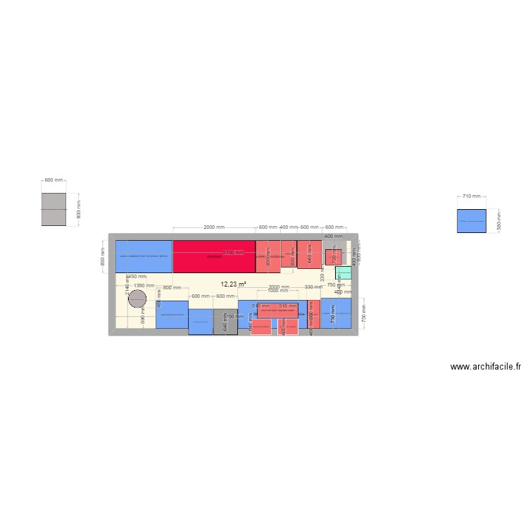 CLAUDIO. Plan de 1 pièce et 12 m2