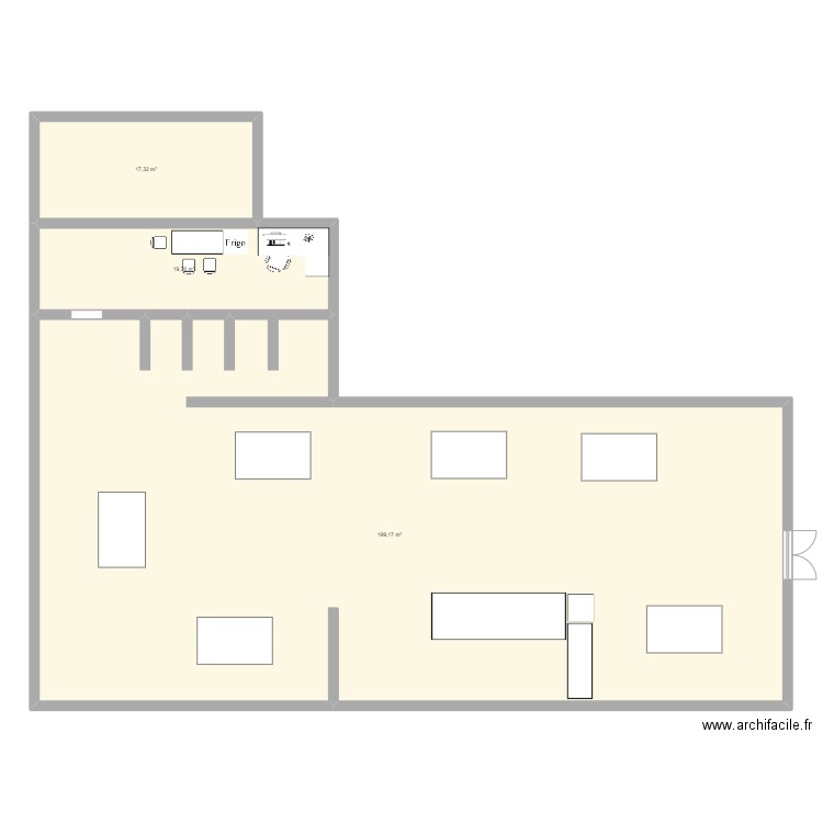 plan du magasin. Plan de 3 pièces et 236 m2