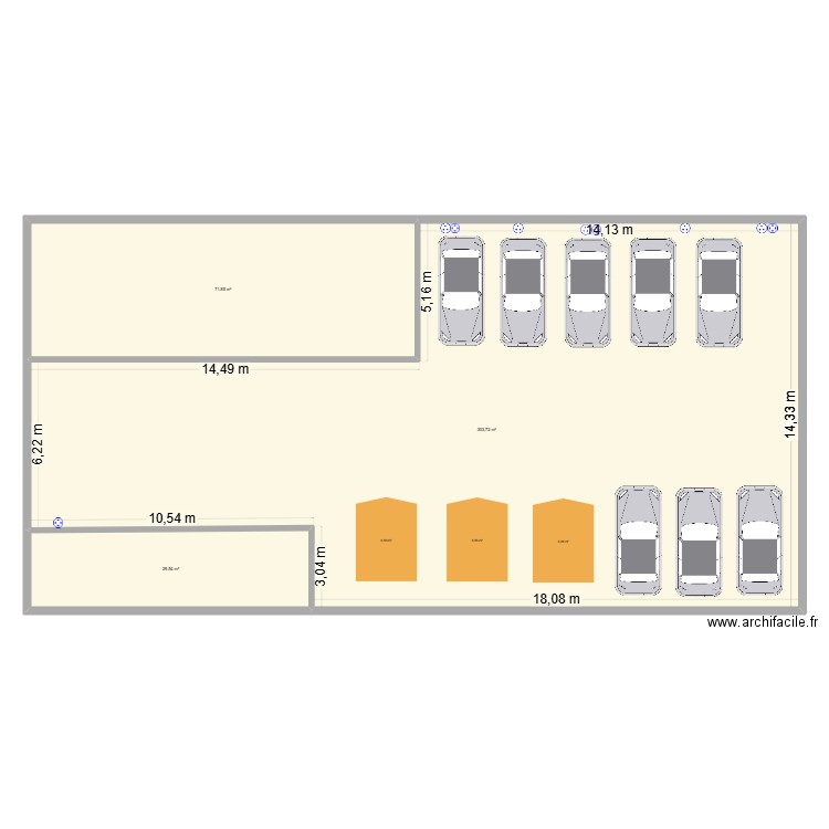 RSM GARAGE ACTUEL. Plan de 3 pièces et 405 m2