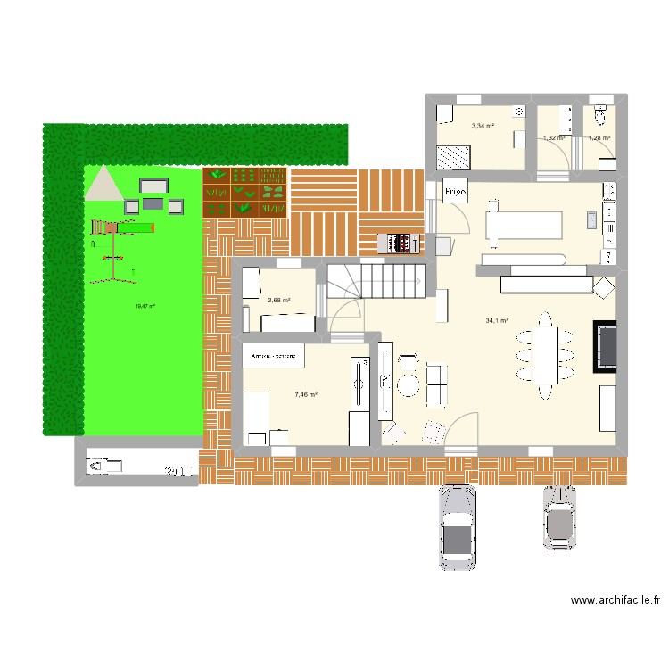 CC_C PAPA. Plan de 8 pièces et 73 m2