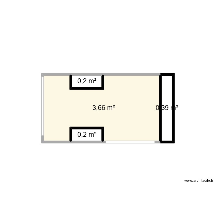 master vu du haut. Plan de 4 pièces et 4 m2