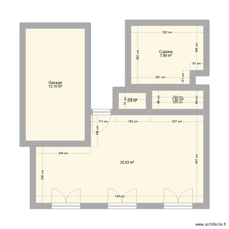 maison. Plan de 5 pièces et 50 m2