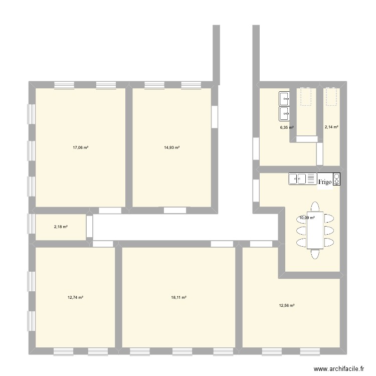 bureau poly. Plan de 9 pièces et 96 m2