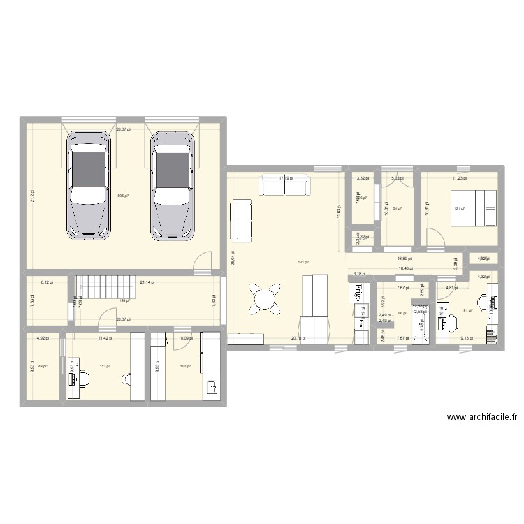 test1. Plan de 13 pièces et 181 m2