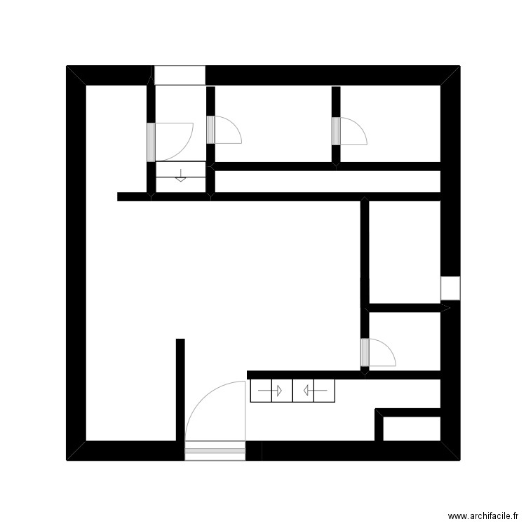 Plan MJ Waremme. Plan de 2 pièces et 21 m2