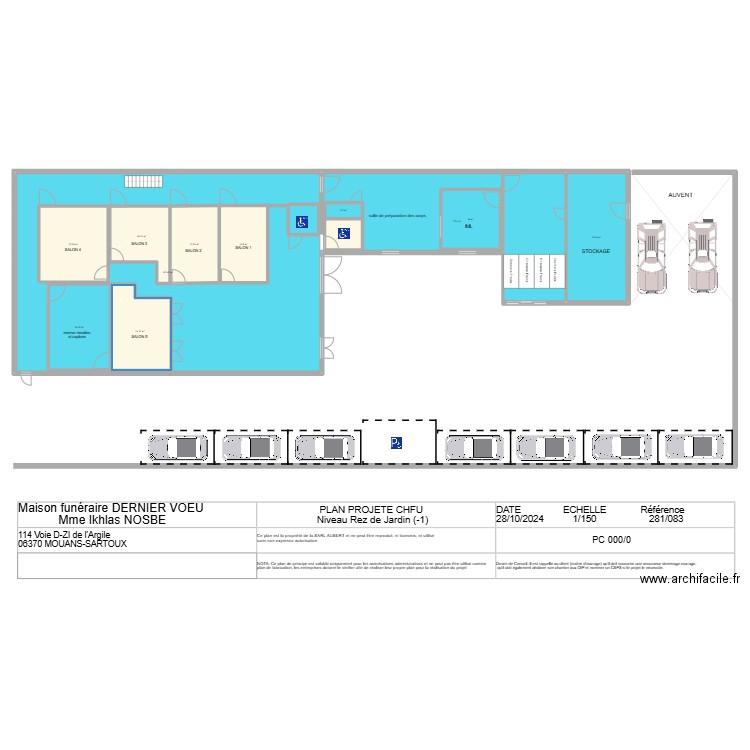 DERNIER VOEU  AMENAGEMENT. Plan de 12 pièces et 563 m2