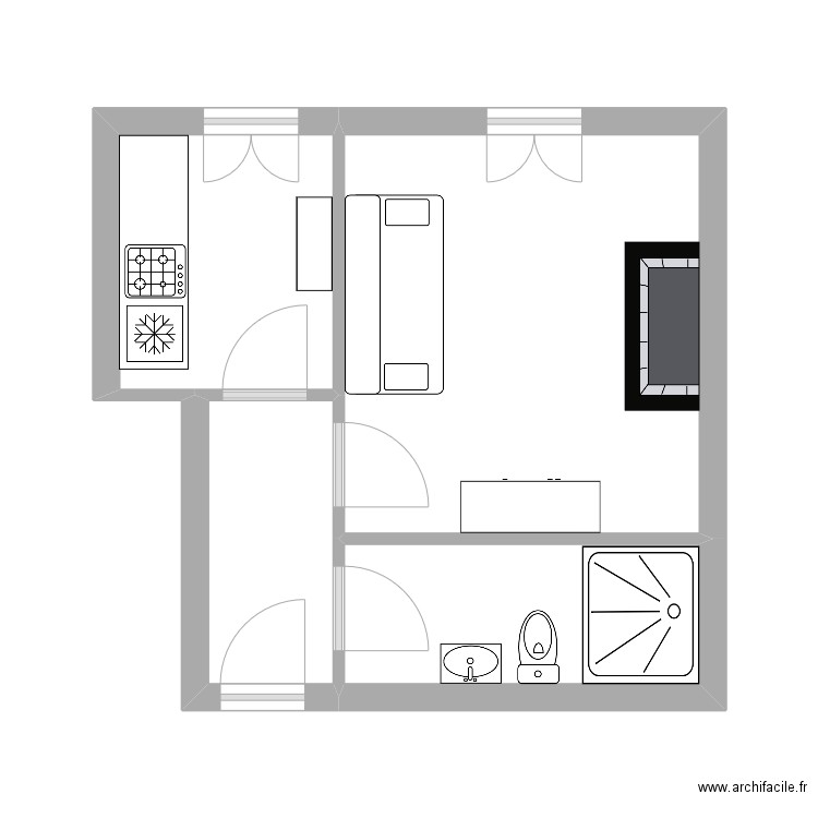 appartement toulon. Plan de 4 pièces et 25 m2