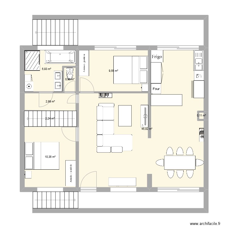 plan rdc 3. Plan de 8 pièces et 78 m2