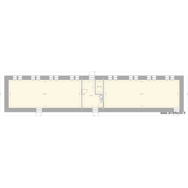 Projet CDI N0 avant travaux. Plan de 4 pièces et 115 m2