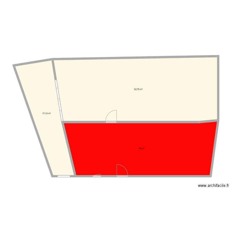 Entreprise . Plan de 3 pièces et 110 m2