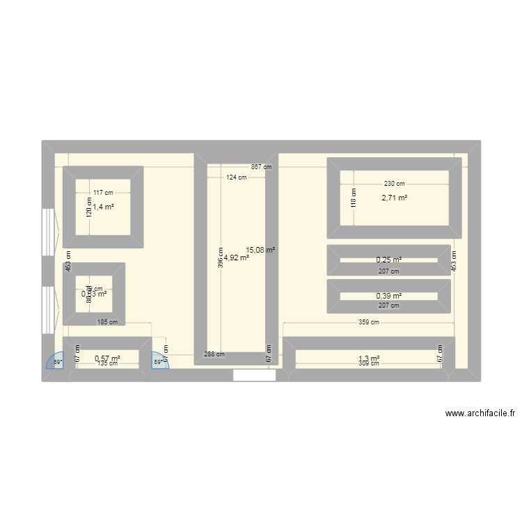 planb b. Plan de 9 pièces et 48 m2