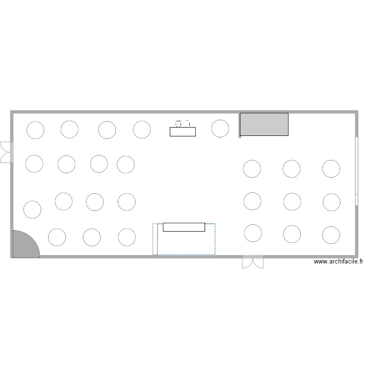 PLAN DE TABLE SCÈNE CENTRALE 25T. Plan de 1 pièce et 367 m2