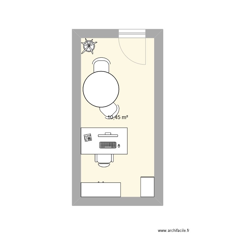 B225. Plan de 1 pièce et 10 m2