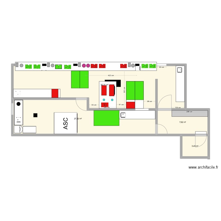 OLIVERAIE. Plan de 4 pièces et 81 m2