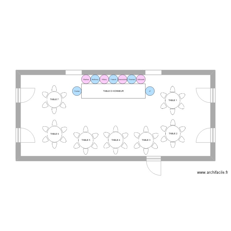 plan de table 1. Plan de 0 pièce et 0 m2