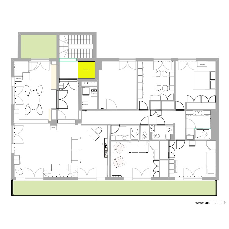 Appartement Enghien Mora variante 14 02 2025. Plan de 5 pièces et 178 m2