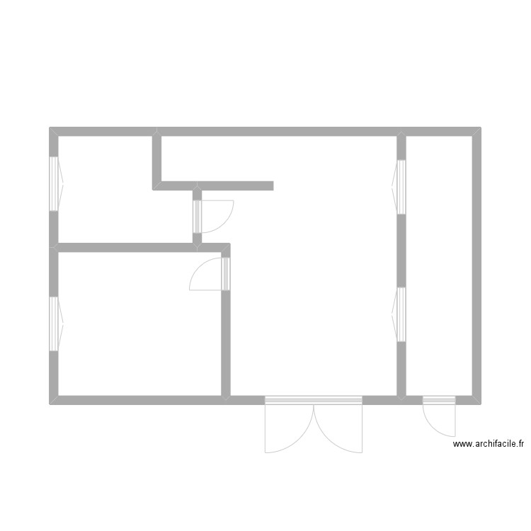 maison primevères RDC. Plan de 4 pièces et 35 m2