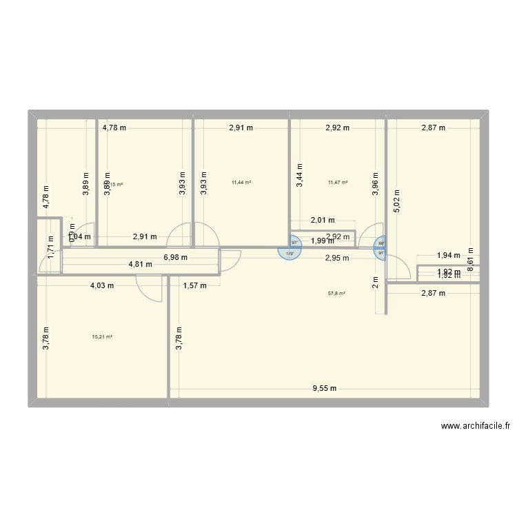 PLan maison 33700. Plan de 5 pièces et 115 m2