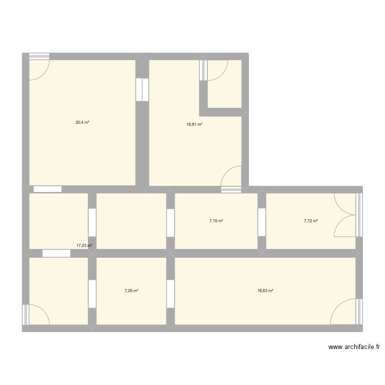 prototipe 1 du magasin racine kréol . Plan de 7 pièces et 95 m2