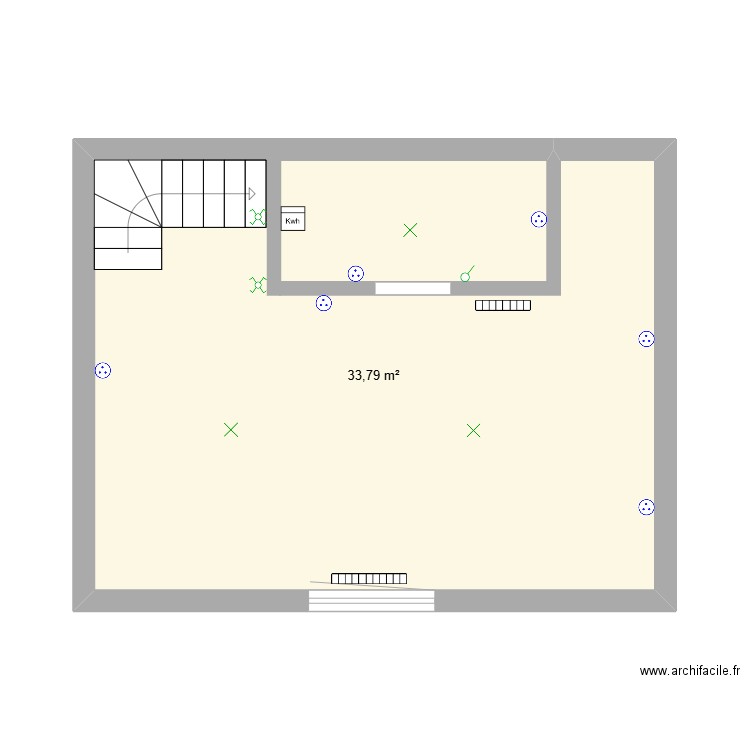 MEDALLI PLAN ELECTRIQUE. Plan de 1 pièce et 34 m2