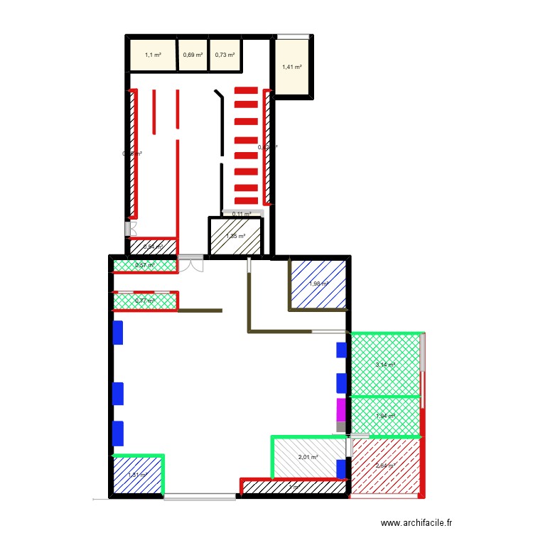 plans atelier u32. Plan de 18 pièces et 22 m2