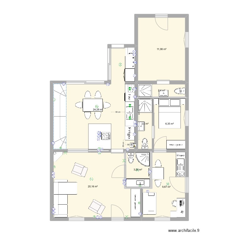 VB_2023. Plan de 8 pièces et 81 m2