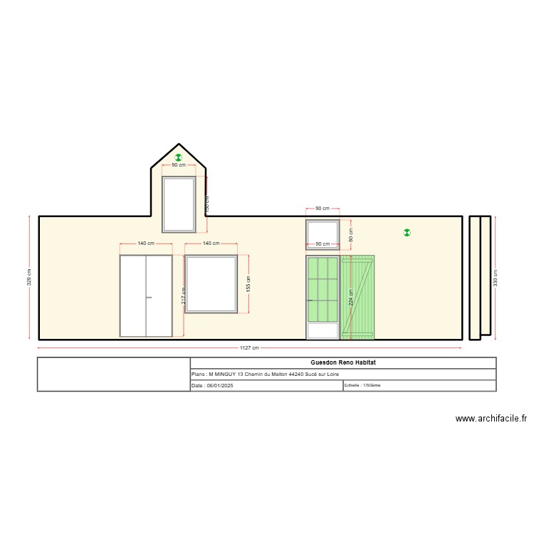 F5 ite. Plan de 3 pièces et 41 m2